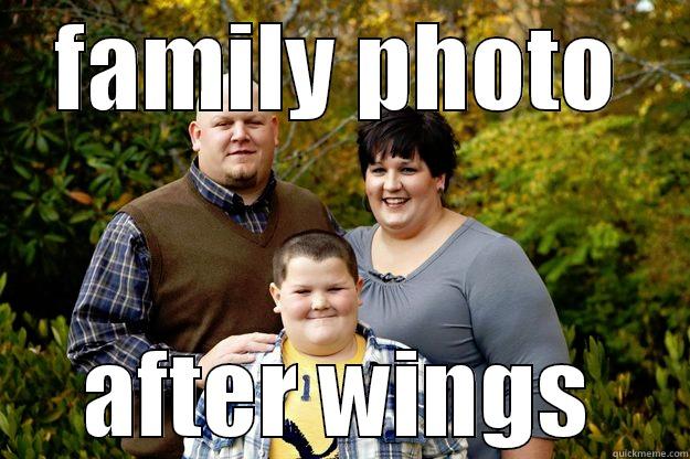 FAMILY PHOTO AFTER WINGS Happy American Family