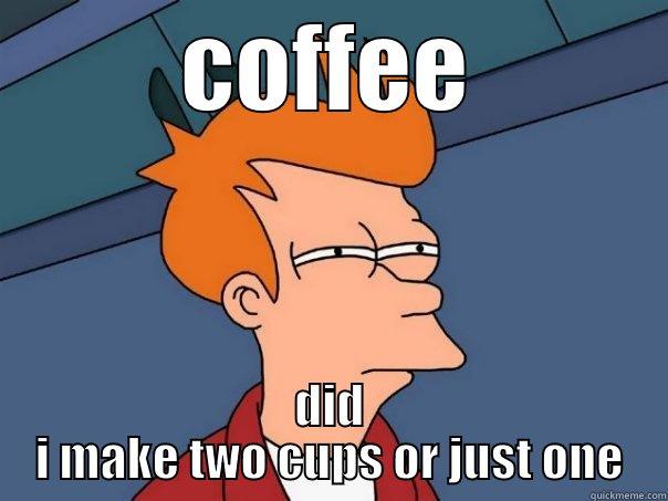 COFFEE DID I MAKE TWO CUPS OR JUST ONE Futurama Fry