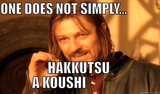 ONE DOES NOT SIMPLY...              HAKKUTSU A KOUSHI                Boromir
