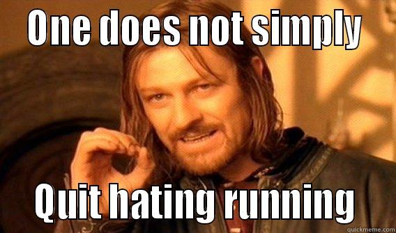 i hate running -  ONE DOES NOT SIMPLY    QUIT HATING RUNNING   One Does Not Simply