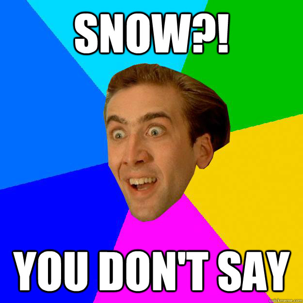 Snow?! You don't say  Nicolas Cage