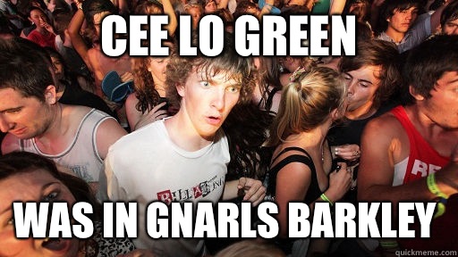 Cee Lo Green Was in gnarls barkley  Sudden Clarity Clarence