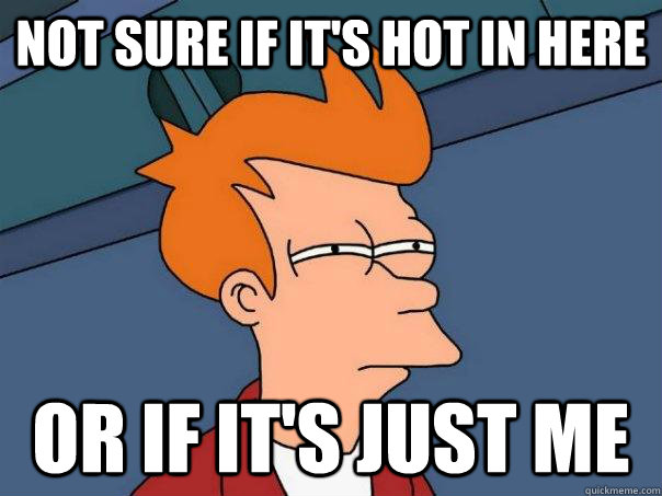 not sure if it's hot in here or if it's just me  Futurama Fry