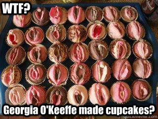 WTF? Georgia O'Keeffe made cupcakes?  Geogia OKeeffe cupcakes