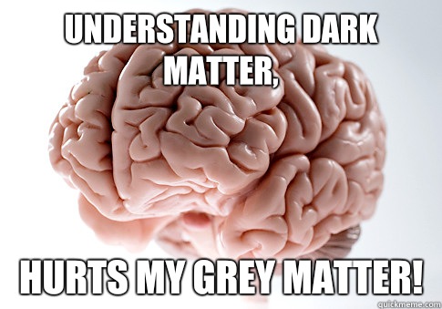 Understanding dark matter, hurts my grey matter!  Scumbag Brain