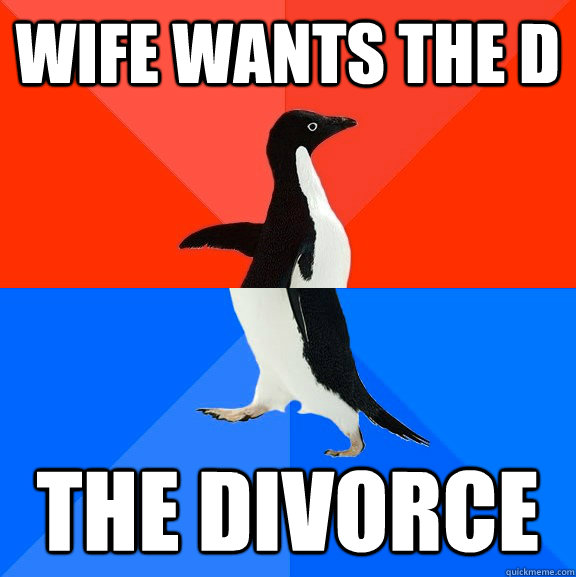Wife wants the d the divorce  Socially Awesome Awkward Penguin