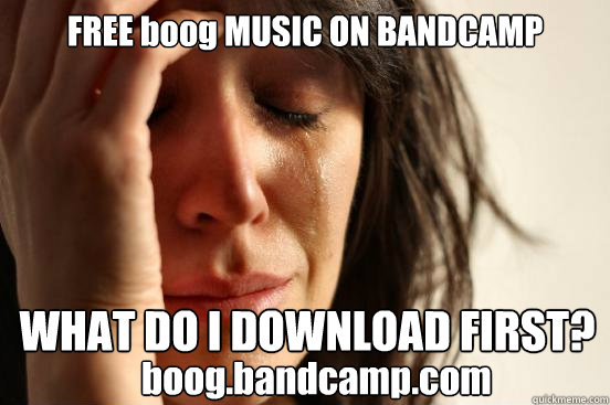 FREE boog MUSIC ON BANDCAMP WHAT DO I DOWNLOAD FIRST? boog.bandcamp.com  First World Problems