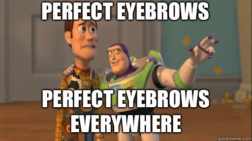 Perfect eyebrows  Perfect eyebrows everywhere  Everywhere