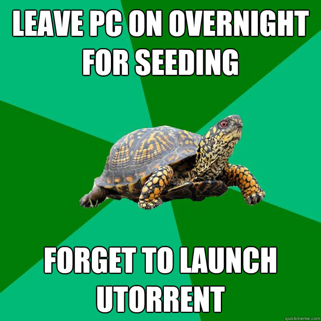 Leave pc on overnight for seeding forget to launch utorrent - Leave pc on overnight for seeding forget to launch utorrent  Torrenting Turtle