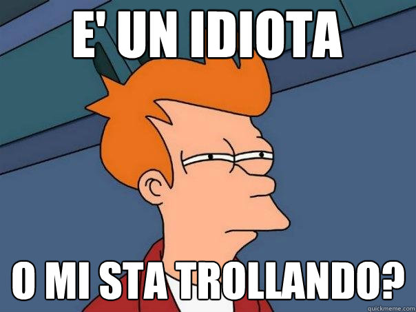 e' un idiota o mi sta trollando?  Futurama Fry