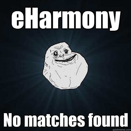 eHarmony No matches found  Forever Alone