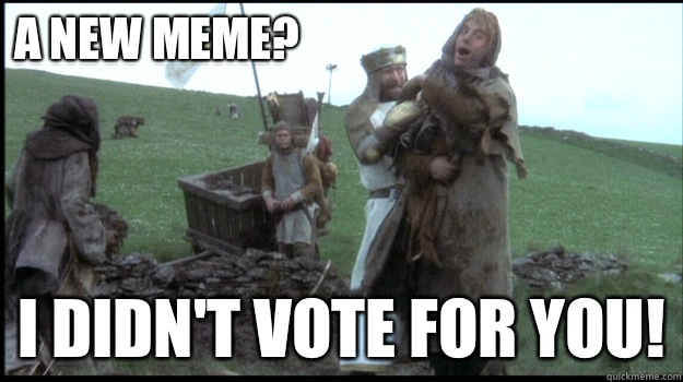 A new meme? I didn't vote for you!  I didnt vote for you