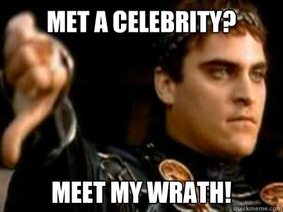 met a celebrity? meet my wrath!  Downvoting Roman