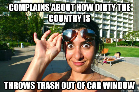 Complains about how dirty the country is throws trash out of car window Caption 3 goes here - Complains about how dirty the country is throws trash out of car window Caption 3 goes here  Lebanese Logic Samara