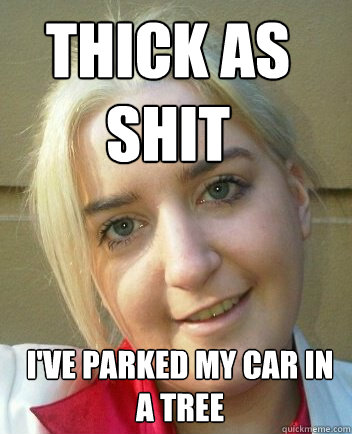 i've parked my car in a tree THICK AS SHIT  Liz Shaw