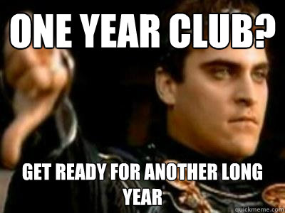 one year club? get ready for another long year  Downvoting Roman