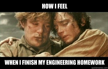 How I feel when i finish my engineering homework - How I feel when i finish my engineering homework  Lord of the Rings Homework