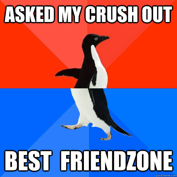 Asked my crush out Best  friendzone  Socially Awesome Awkward Penguin