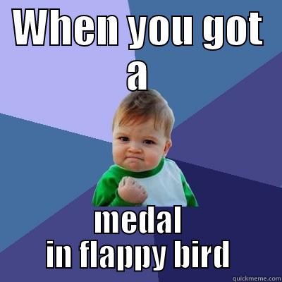 WHEN YOU GOT A MEDAL IN FLAPPY BIRD Success Kid