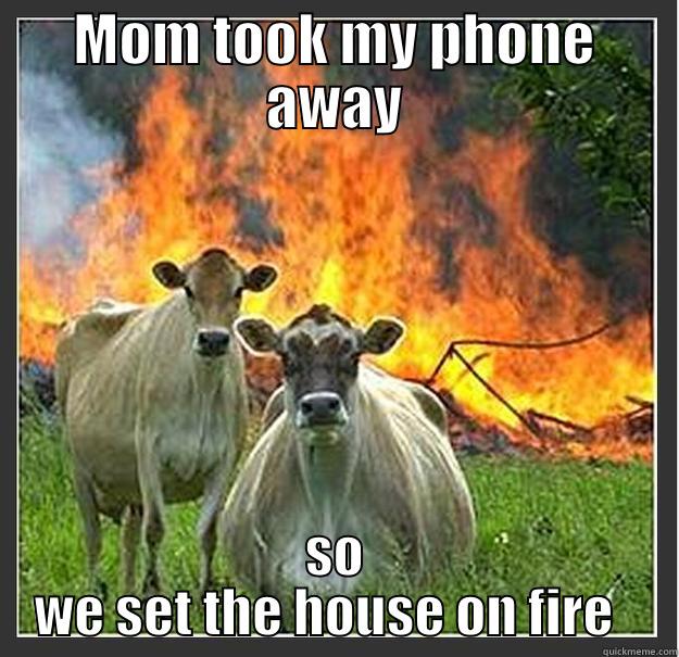 MOM TOOK MY PHONE AWAY SO WE SET THE HOUSE ON FIRE   Evil cows