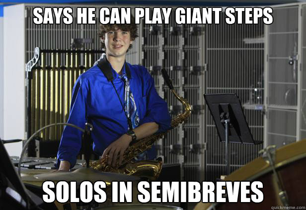 Says he can play giant steps Solos in semibreves - Says he can play giant steps Solos in semibreves  Jazz Wizz Jamey