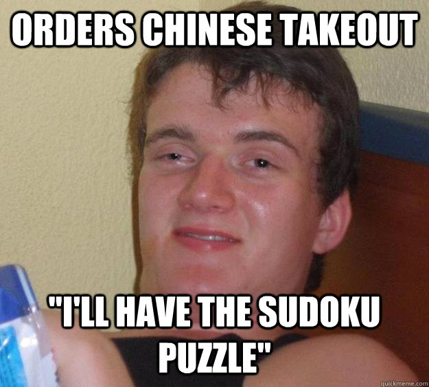 Orders Chinese takeout 