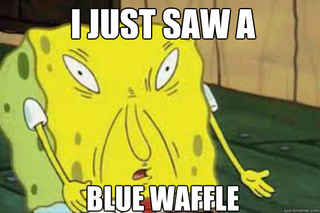 I JUST SAW A  BLUE WAFFLE  