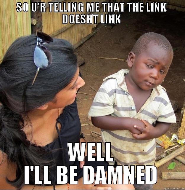 SO U'R TELLING ME THAT THE LINK DOESNT LINK WELL I'LL BE DAMNED Skeptical Third World Kid