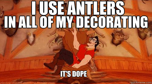 i use antlers in all of my decorating it's dope  Hipster Gaston 2