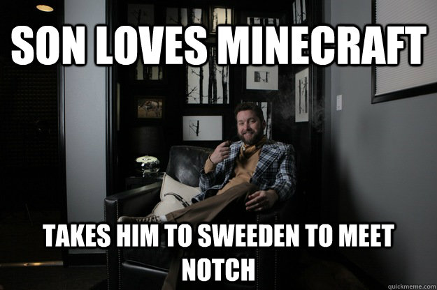 Son Loves Minecraft Takes him to sweeden to meet Notch  