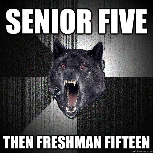 Senior five then freshman fifteen  Insanity Wolf