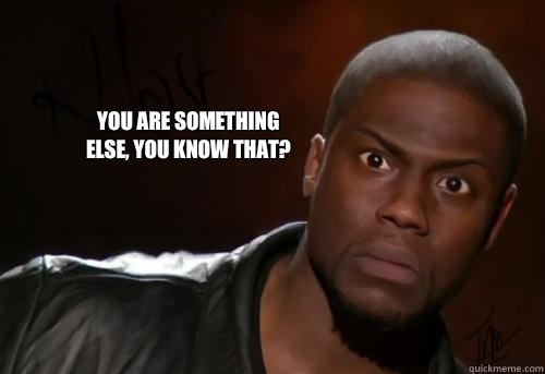  You are something else, you know that? -  You are something else, you know that?  Kevin Hart Yo