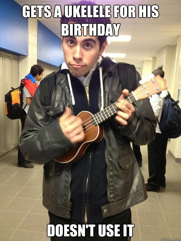Gets a Ukelele for his birthday doesn't use it - Gets a Ukelele for his birthday doesn't use it  Misc