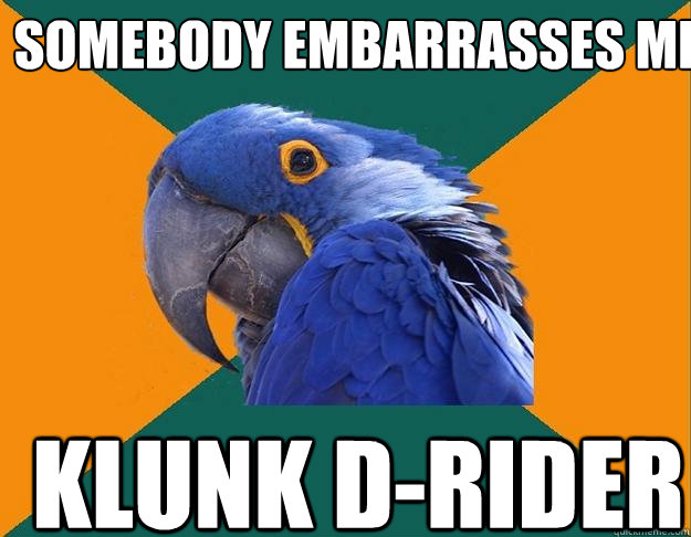 SOMEBODY EMBARRASSES ME  KLUNK D-RIDER   Paranoid Parrot