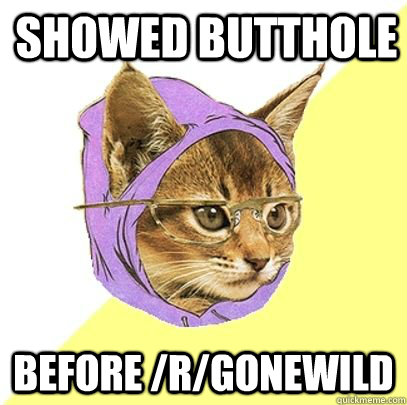 Showed Butthole Before /r/Gonewild - Showed Butthole Before /r/Gonewild  Hipster cat knowledge