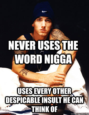 never uses the word nigga uses every other despicable insult he can think of - never uses the word nigga uses every other despicable insult he can think of  Eminem