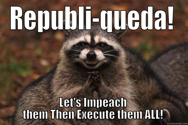 REPUBLI-QUEDA! LET'S IMPEACH THEM THEN EXECUTE THEM ALL! Evil Plotting Raccoon
