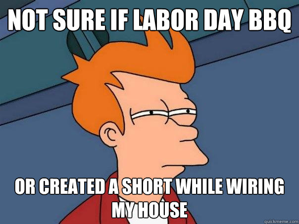 Not sure if Labor Day BBQ or created a short while wiring my house - Not sure if Labor Day BBQ or created a short while wiring my house  Futurama Fry