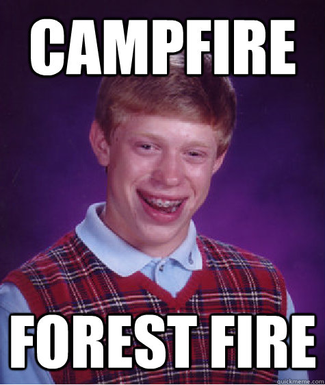 Campfire Forest Fire  Bad Luck Brian