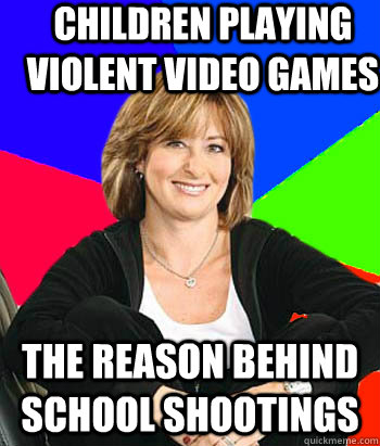 children playing violent video games the reason behind school shootings  Sheltering Suburban Mom