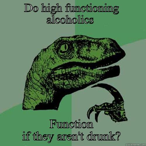 DO HIGH FUNCTIONING ALCOHOLICS  FUNCTION IF THEY AREN'T DRUNK? Philosoraptor