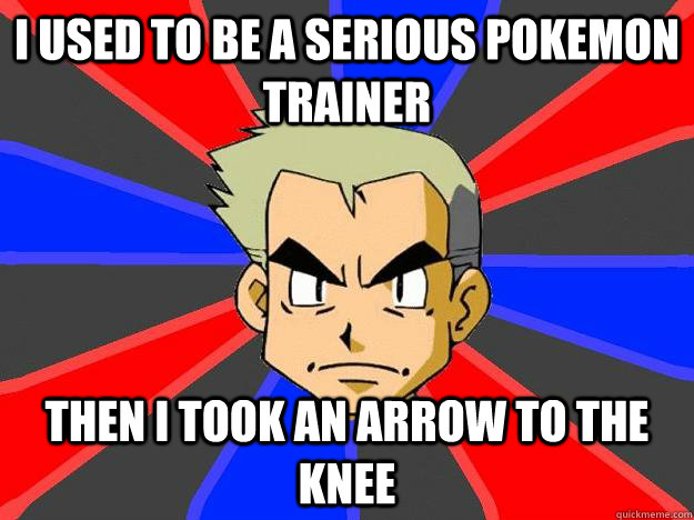 I Used To Be A Serious Pokemon Trainer Then I Took An Arrow To The Knee  Professor Oak