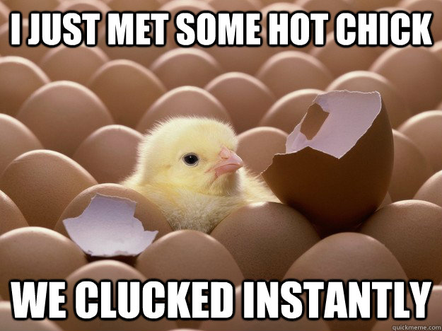 I Just met some hot chick we clucked instantly  