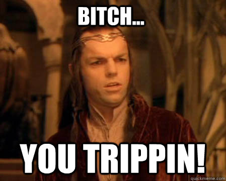 Bitch... You TRIPPIN! - Bitch... You TRIPPIN!  Astounded Elrond