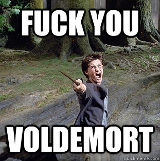 Fuck you  Voldemort  Pissed off Harry