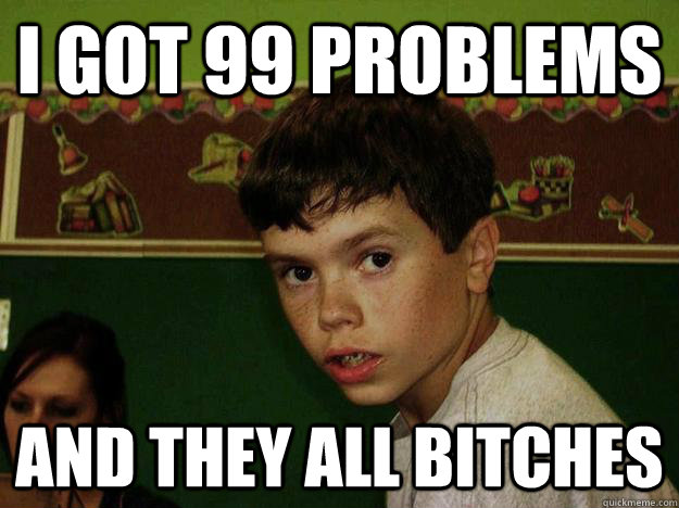 i got 99 problems and they all bitches  