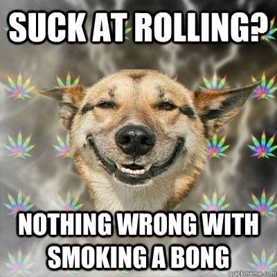 Suck at rolling? Nothing wrong with smoking a bong - Suck at rolling? Nothing wrong with smoking a bong  Stoner Dog