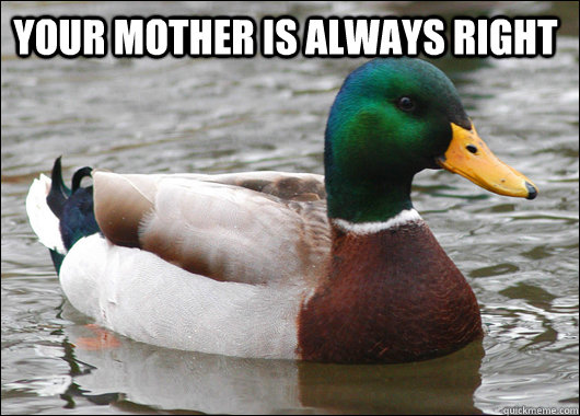 Your Mother is always right    Actual Advice Mallard
