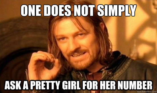 One Does Not Simply Ask a pretty girl for her number  Boromir