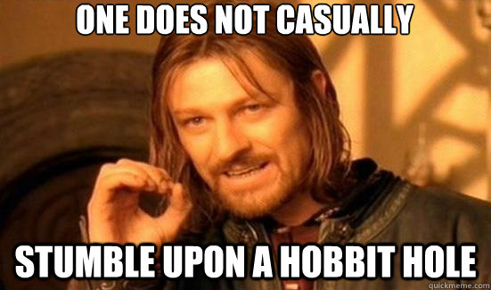 One does not casually stumble upon a hobbit hole - One does not casually stumble upon a hobbit hole  90s Boromir